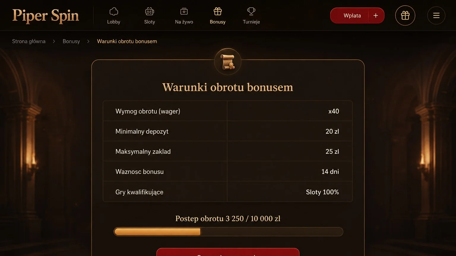 Piper Spin kod bonusowy – najważniejsze warunki obrotu bonusem (Wager) — zasady Piper Spin kod bonusowy – najważniejsze warunki obrotu bonusem (Wager)
